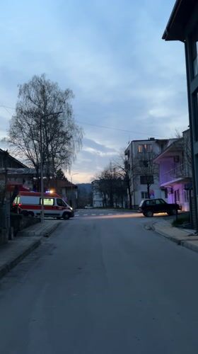 Ambulance responds through Zlatograd streets during evening hours