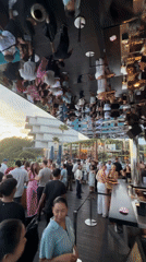 Sunset gathering draws crowds to Kuta Selatan beachfront venue