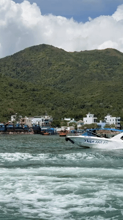 Morning boat activity captured in Nha Trang harbor