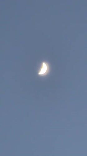Crescent moon and sunset captured in coastal Montenegro