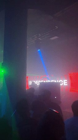 Concert event with DJ, crowds in Buenos Aires club venue