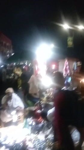 Busy nighttime street activity captured in Ikeja, Nigeria