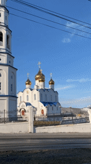 Holy Trinity Cathedral documented in Petropavlovsk-Kamchatsky morning scene