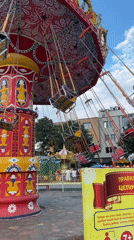 Amusement park rides in full swing, Vladivostok
