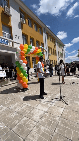 High school graduation ceremony held in Karnobat, Bulgaria