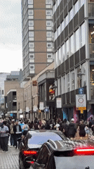 Evening foot traffic documented in London's Chinatown district