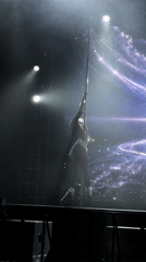 Pole dancing performance staged in Moscow with projection display