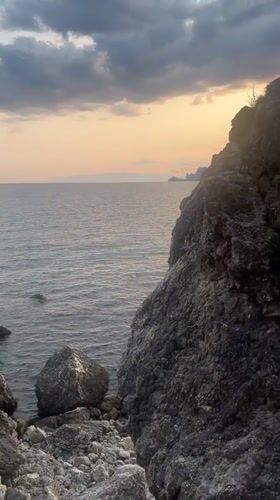 Sunset along the rugged Black Sea coast near Sudak