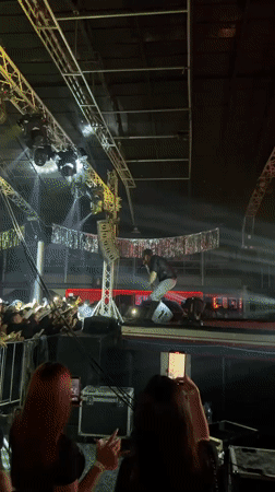 Live concert lights up a stage in Arica, Chile