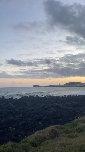 Twilight coastal scene captured in Ponta Delgada, Portugal