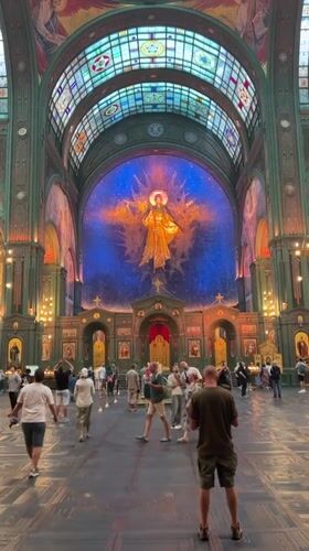 Tourist documents Russian military cathedral and museum exhibits near Moscow