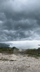 Overcast skies documented from vehicle in Stanišići, Montenegro