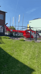 Medical rescue helicopter stationed in Cologne