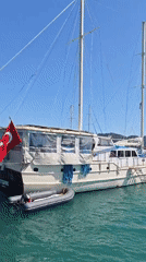 Gulet 'BEYZADE' cruises calm waters off Demre, Turkey
