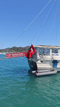 Gulet 'BEYZADE' cruises calm waters off Demre, Turkey