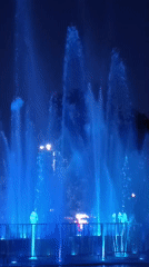 Colorful nighttime fountain show draws a crowd in Khabarovsk