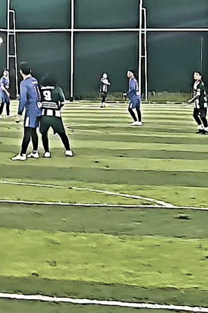 Nighttime soccer match filmed in Lhokseumawe, Indonesia