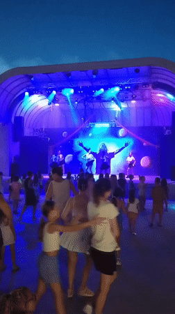 Outdoor stage performance lights up a summer night in Caorle