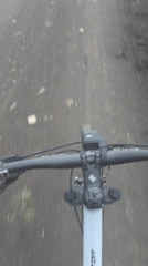 Cyclist rides coastal dirt roads near Burgas, Bulgaria