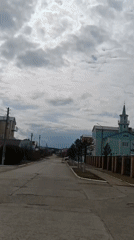 Spring morning documented in Chaikovsky Russia residential neighborhoods