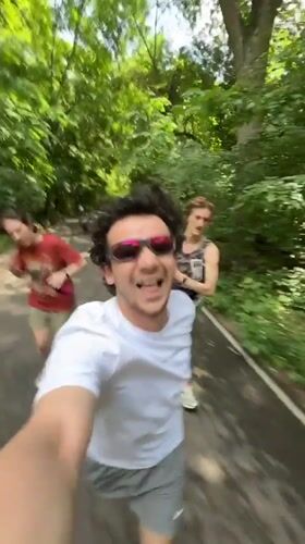 Three runners filmed jogging through Tashkent park