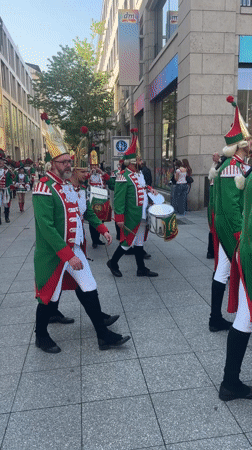 Historical military parade marches through Stuttgart city center Saturday morning