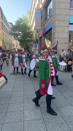 Historical military parade marches through Stuttgart city center Saturday morning