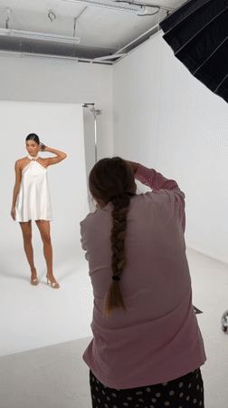 Fashion photo shoot conducted at Los Angeles studio