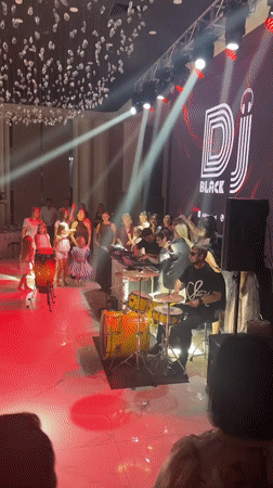 Live DJ and drum set performance lights up Moldova event hall