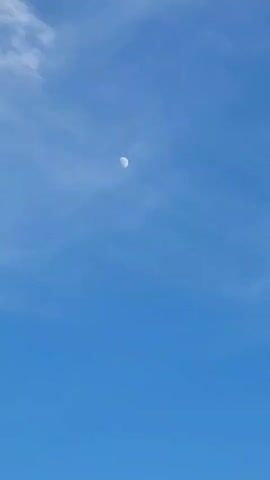 This media file captures a sweeping panorama of a rural landscape in Rechitsa, Bulgaria. The scene transitions from a clear blue sky with a visible crescent moon to rolling green hills covered in lush vegetation, culminating in a distant view of a small town nestled amongst the trees.

The footage appears to be shot at different times of day, transitioning from what seems to be late morning or early afternoon to a late afternoon or early evening. The weather is clear with some wispy clouds, creating a pleasant and serene atmosphere. The sun's rays are visible in the distance towards the end of the clip, suggesting it's nearing sunset.

The primary subjects are the natural elements: the vast sky, the moon, the verdant hills, and the scattered trees. The distant town provides a touch of human presence, hinting at the lifestyle and community of the area. There are no visible people or specific objects, allowing the focus to remain on the expansive natural beauty.

The overall emotion conveyed is one of tranquility and peace. The slow camera movement and the gradual shift in perspective from the sky to the landscape invite contemplation and appreciation of the natural world. The location cues, such as the specific geographical features and the visible town, firmly place the scene in Rechitsa, Bulgaria. No visible text is present in the media.