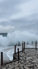 Storm waves batter Montenegro coast as witness braves conditions
