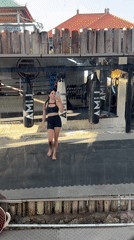 Mirror selfies and a leashed dog at a Bali Muay Thai gym