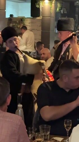Traditional musicians perform at Bulgarian restaurant celebration