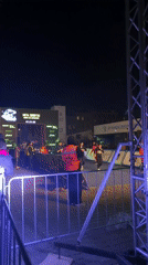 Marathon runners finish nighttime Tauron Cracovia race in Krakow