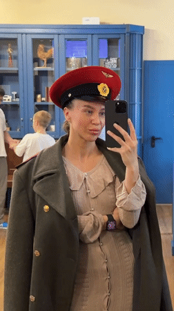 Early morning tourism activity captured at Yekaterinburg historical sites