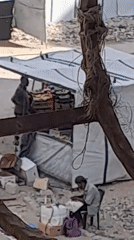 Morning routines in a Khan Yunis displacement camp