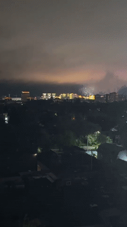 Fireworks display illuminates Blagoveshchensk skyline, witnesses capture colorful show