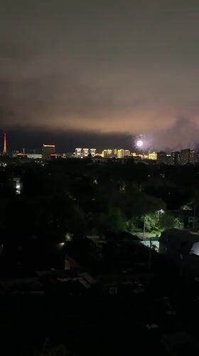 Fireworks display illuminates Blagoveshchensk skyline, witnesses capture colorful show