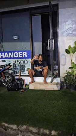 Evening street life documented in Denpasar, Indonesia