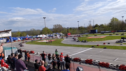 Go-kart race begins on sunny morning track