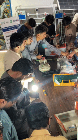 Electrical workshop training session held in Bela, Pakistan