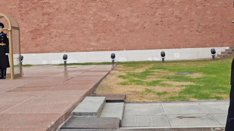 Ceremonial guard march observed at Moscow military post
