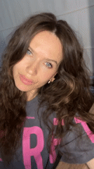 Woman records selfie video in Khimki, Russia