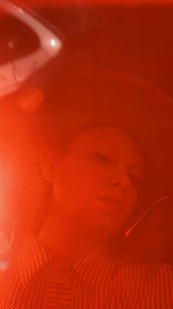 Woman in distinctive hat photographed in Yekaterinburg