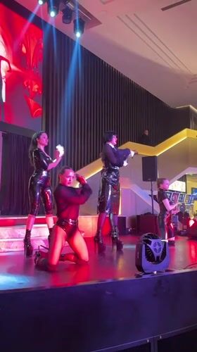 Female dance troupe performs synchronized routine in Batumi club