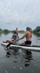 Paddleboard session on a Russian lake, from setup to water