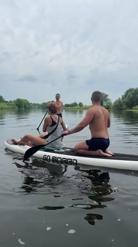 Paddleboard session on a Russian lake, from setup to water