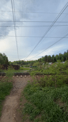 Rural train journey and countryside scenes documented over 35 minutes