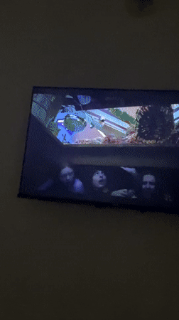 TV screen shows sci-fi horror program in Ibadan