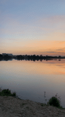 Sunset documented over lake near Aramil, Russia